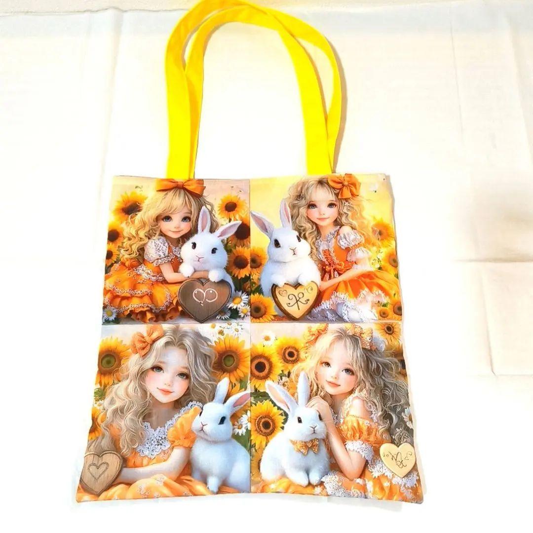 あしべ☆様】ハンドメイドオーダー★女の子★ぺたんこ大トートバッグ　4点