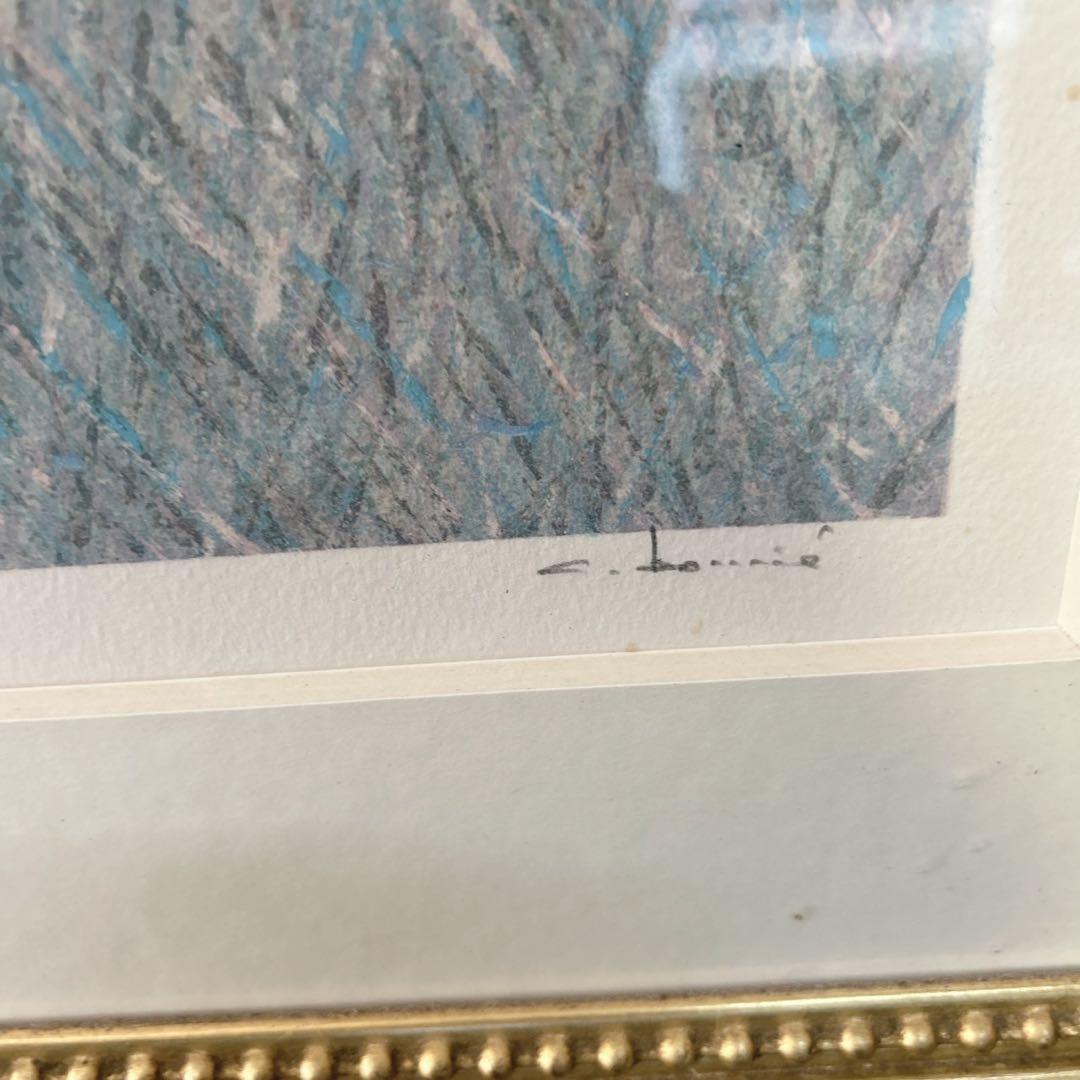 アンドレ・ブーリエ リトグラフ サンマーロの入り江ゴールドフレーム