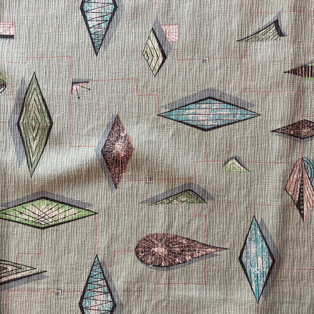 希少品！50s アメリカアンティーク　ファブリック生地USAヴィンテージモダン