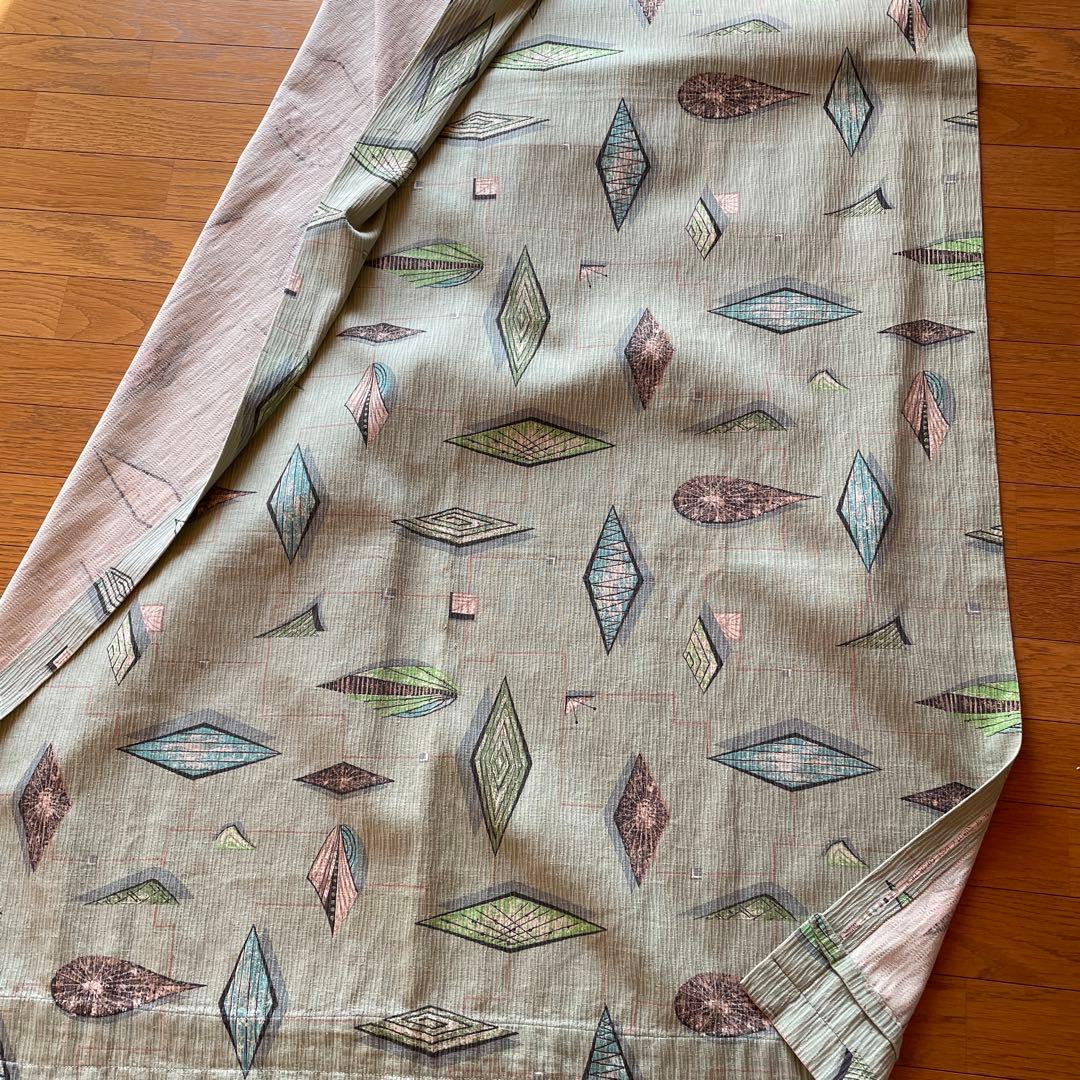 希少品！50s アメリカアンティーク　ファブリック生地USAヴィンテージモダン