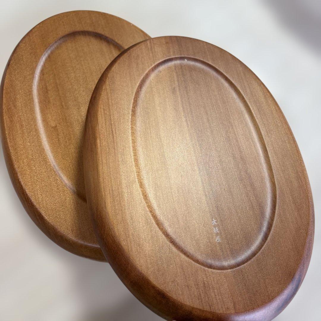 軽井沢彫のお盆　2枚