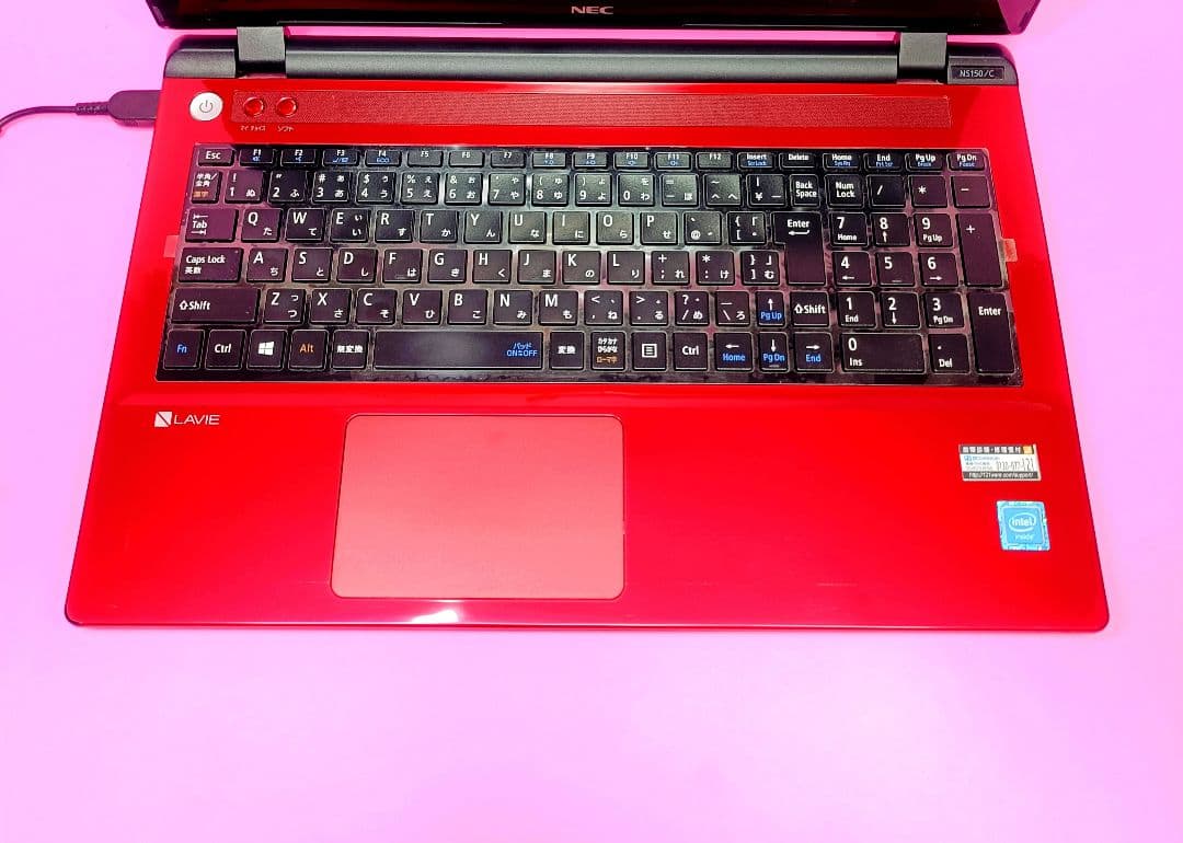 【お買い得】超大容量1TB✨カメラ付き赤ノートパソコン✨設定済✨データの整理に