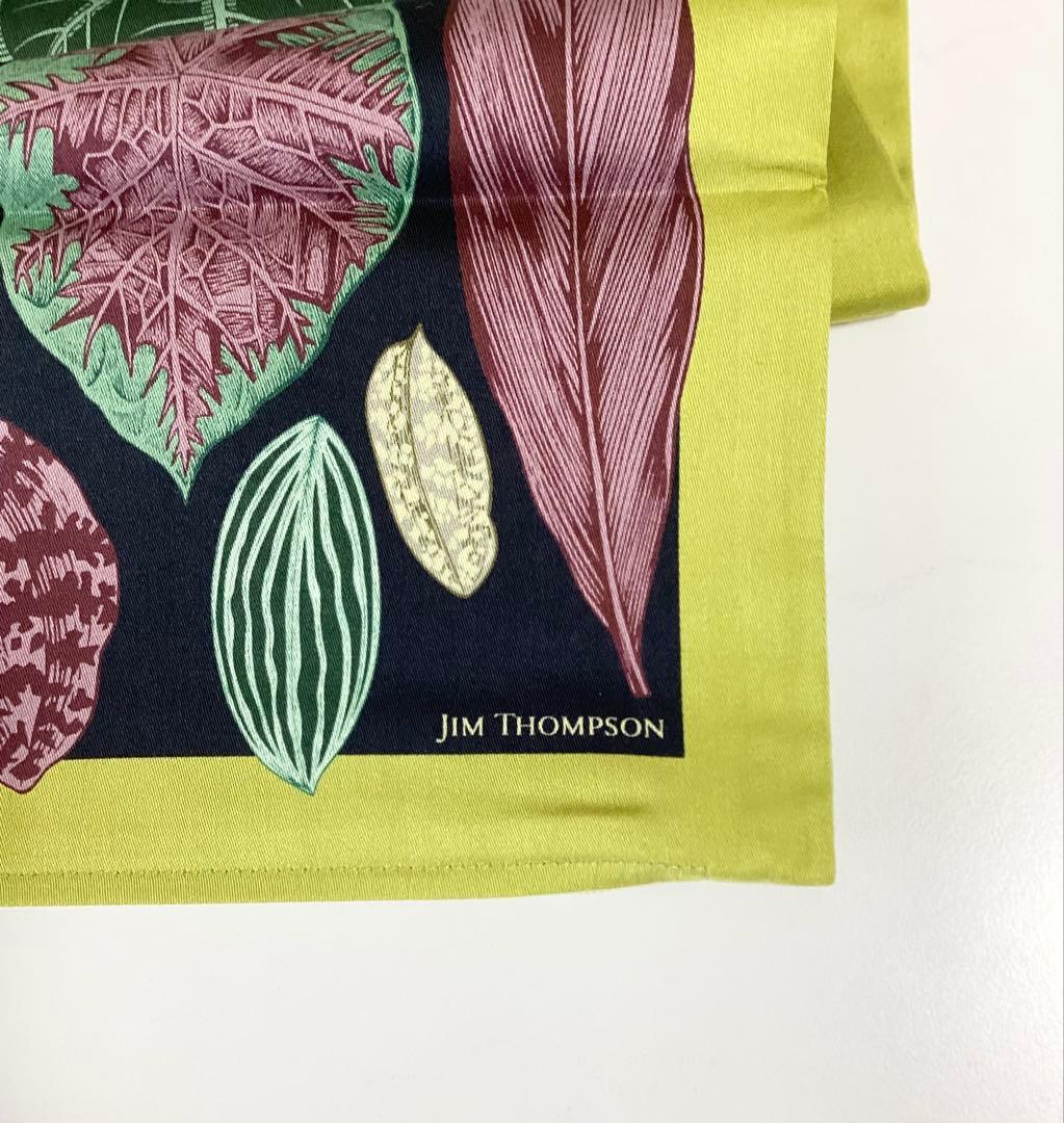 JIM THOMPSON シルク 葉のモチーフ柄クッションカバー　新品未使用品