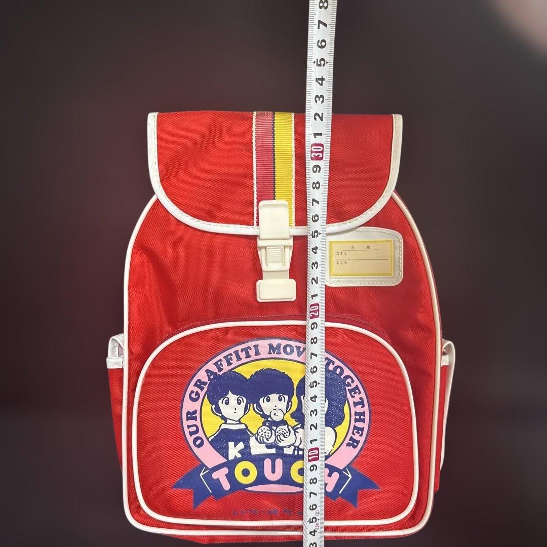 タッチ 当時物 未使用 レアTOUCH キャラクター リュックバッグ 赤 レトロ