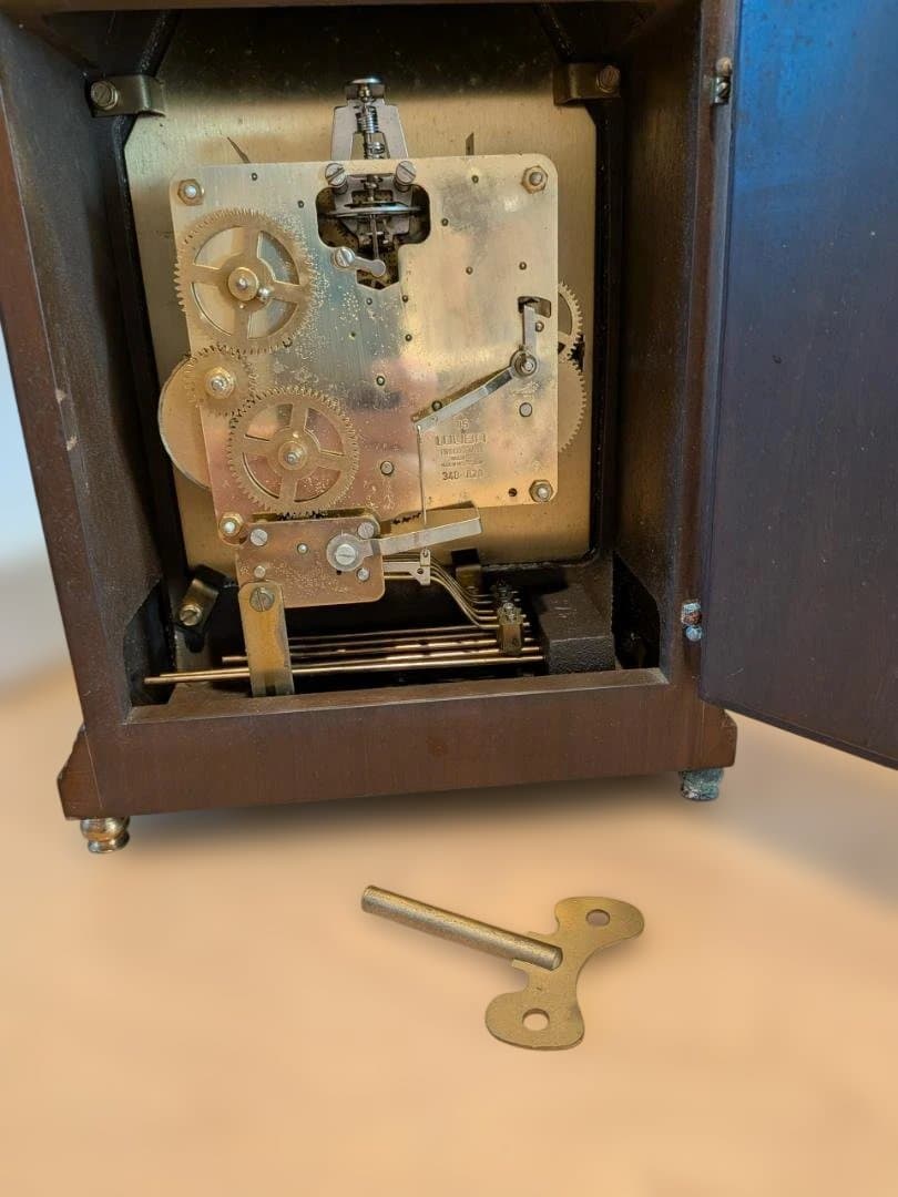 【ジャンク】西ドイツ製 2石 Tempus Fugit 置時計 機械式 時報付