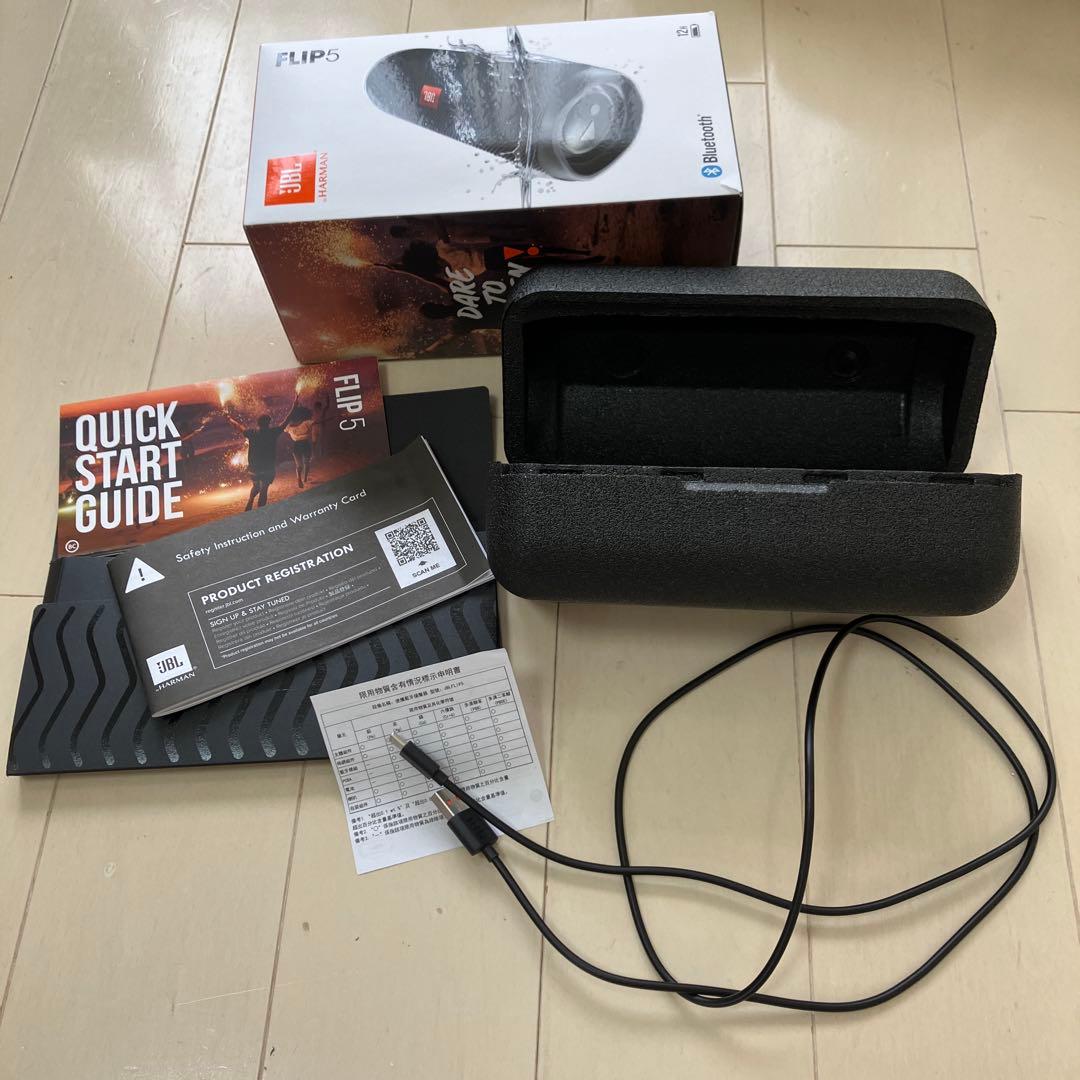 JBL FLIP5 ワイヤレススピーカー 黒　付属品全てあり　ジャンク