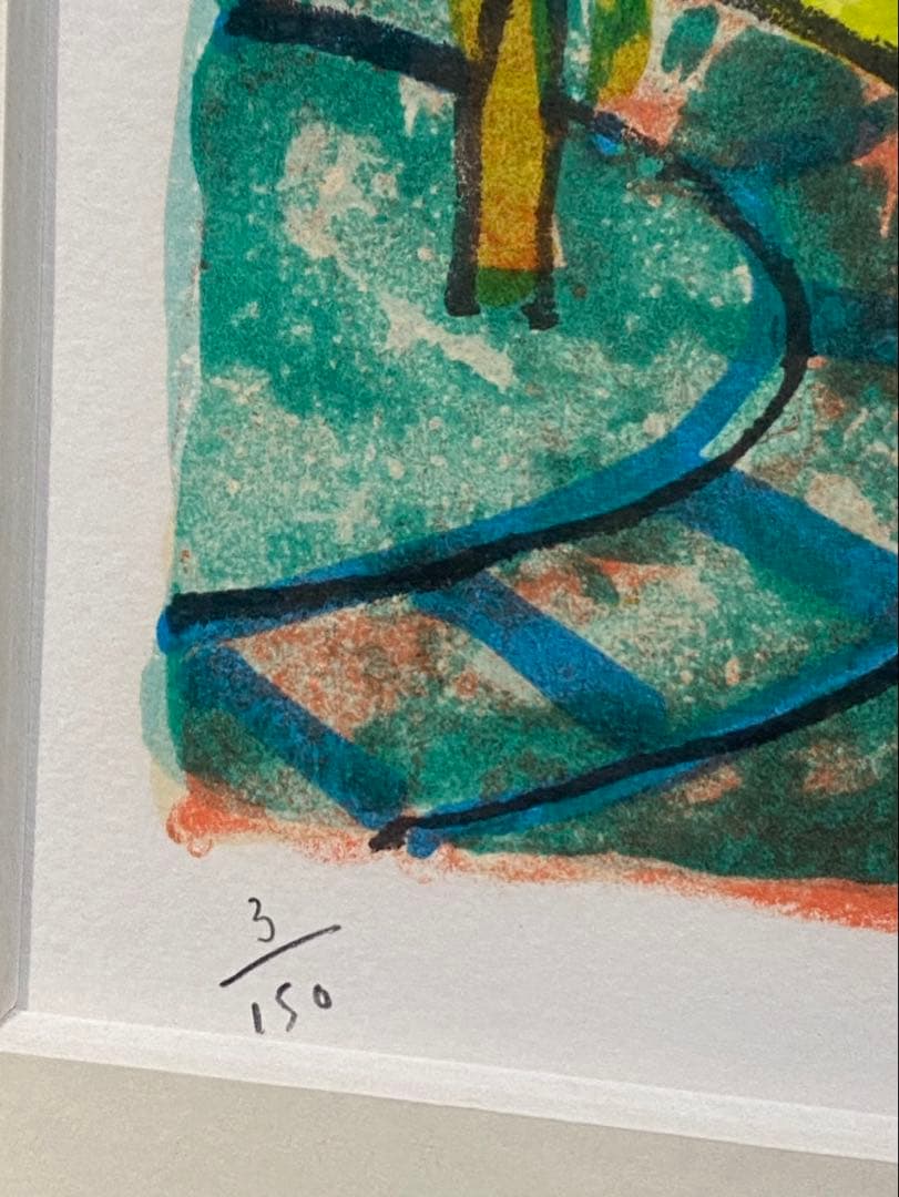 ポールアイズピリ　リトグラフ　ポンヌフ　直筆サイン　限定150部　12号　額装