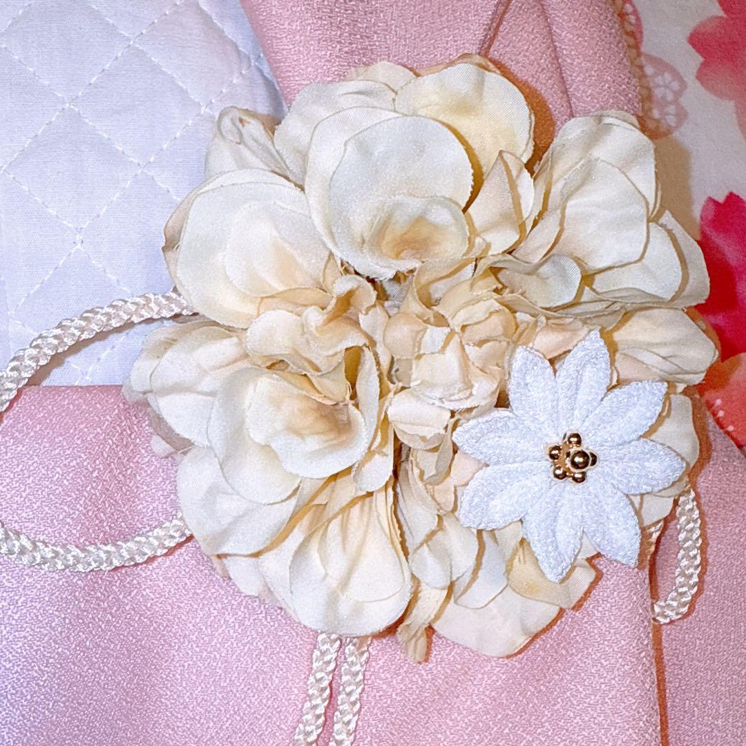 moco moco powan オリジナル 七五三　3歳　着物セット　桜　髪飾り