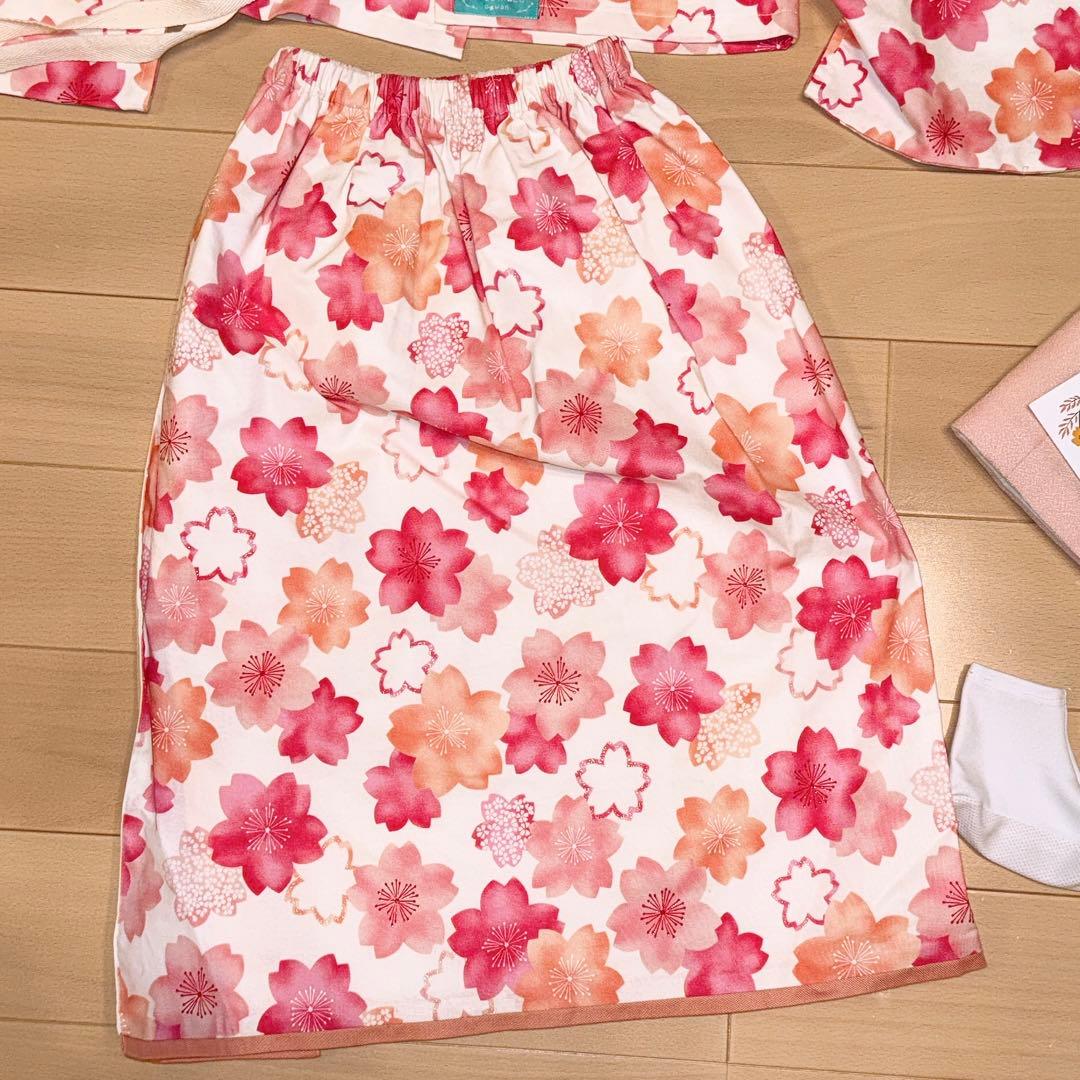 moco moco powan オリジナル 七五三　3歳　着物セット　桜　髪飾り