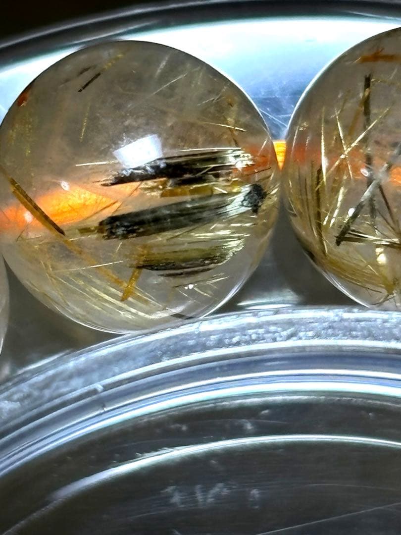 ゴールドシルバータイチンルチルブレスレット 約10.5㎜大玉（新品未使用）金運