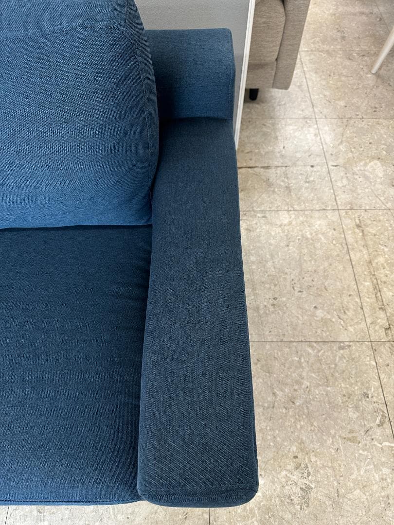 LOWYA　2人掛けソファ　オットマン付き　ブルー