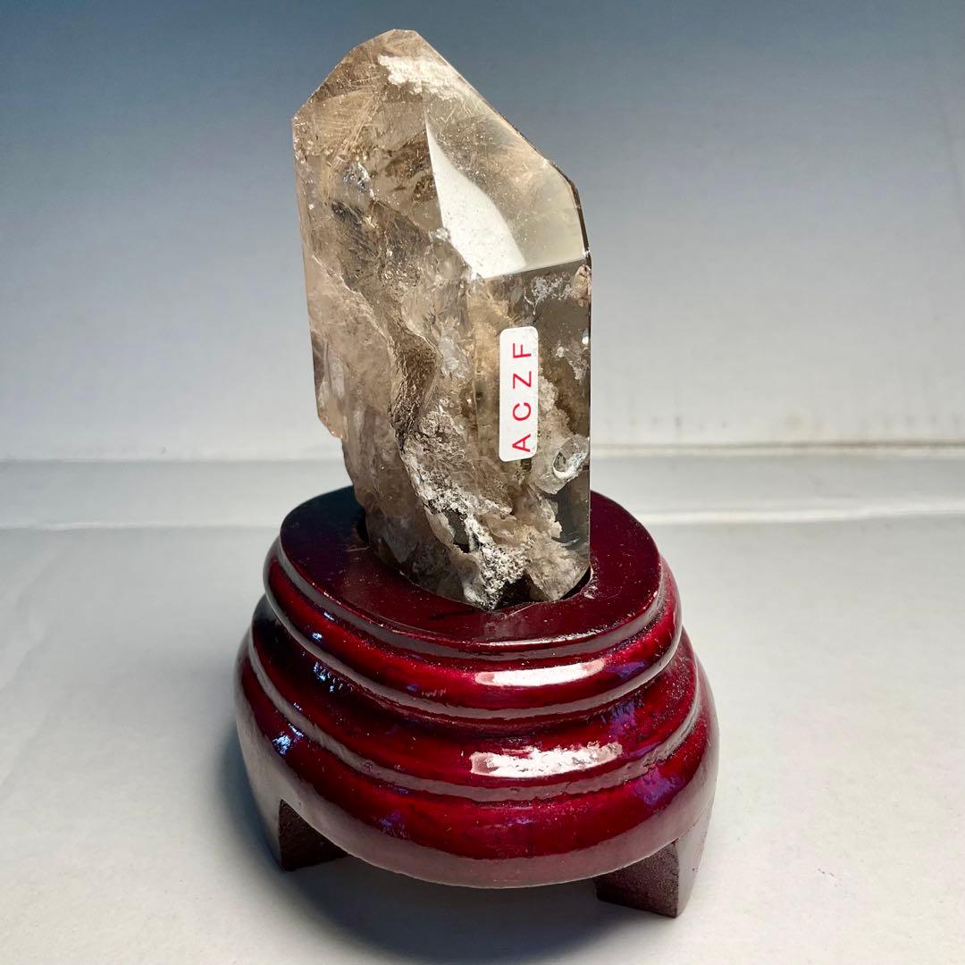 ブラジル産　天然ガーデンルチル　プラチナルチル入り　木台付き