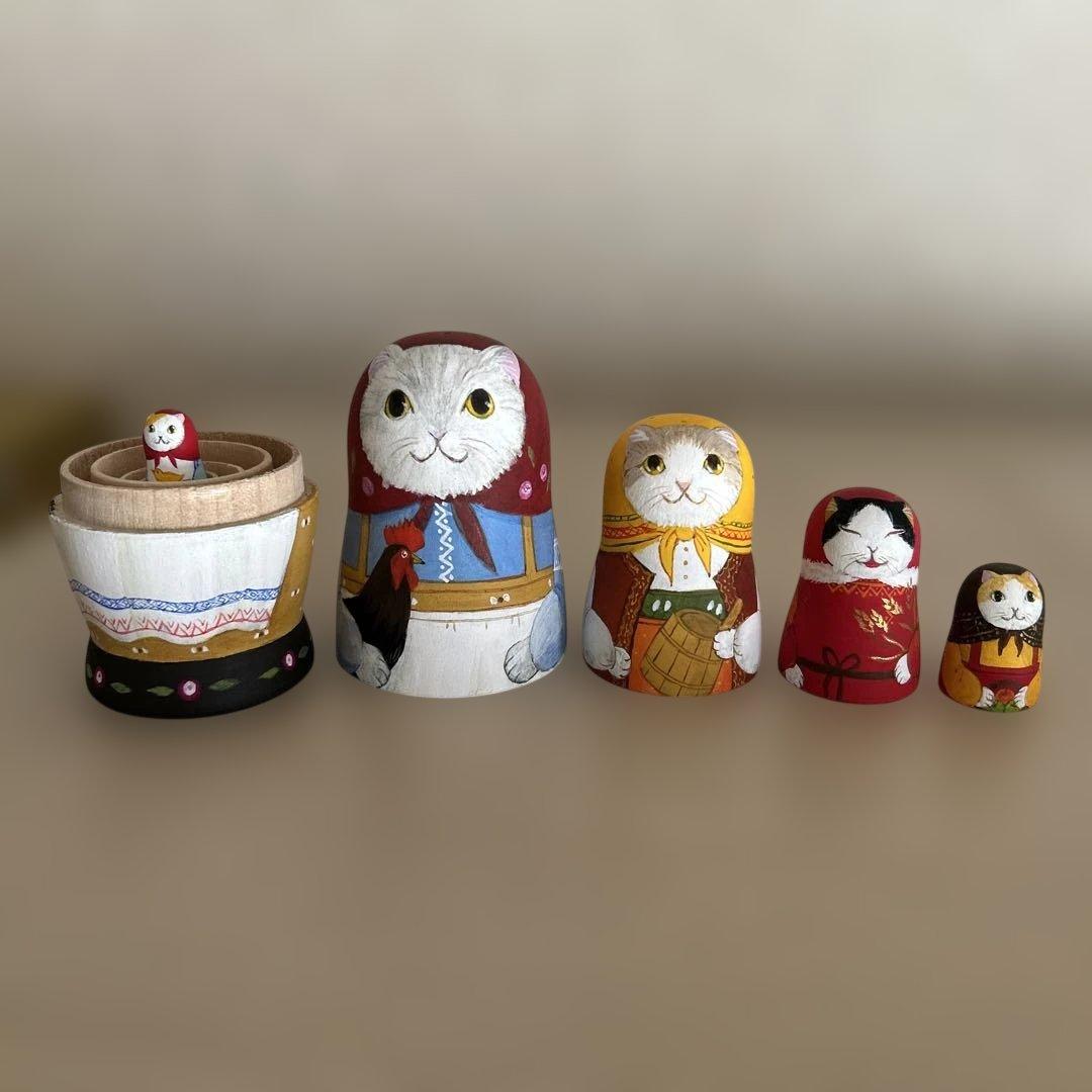 【ねこちゃん】マトリョーシカ 5個組