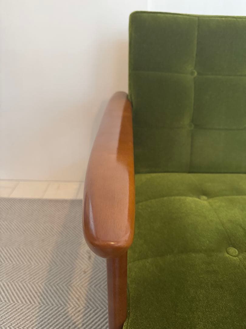 【名品】カリモク60 Kチェア 1シーター モケットグリーン
