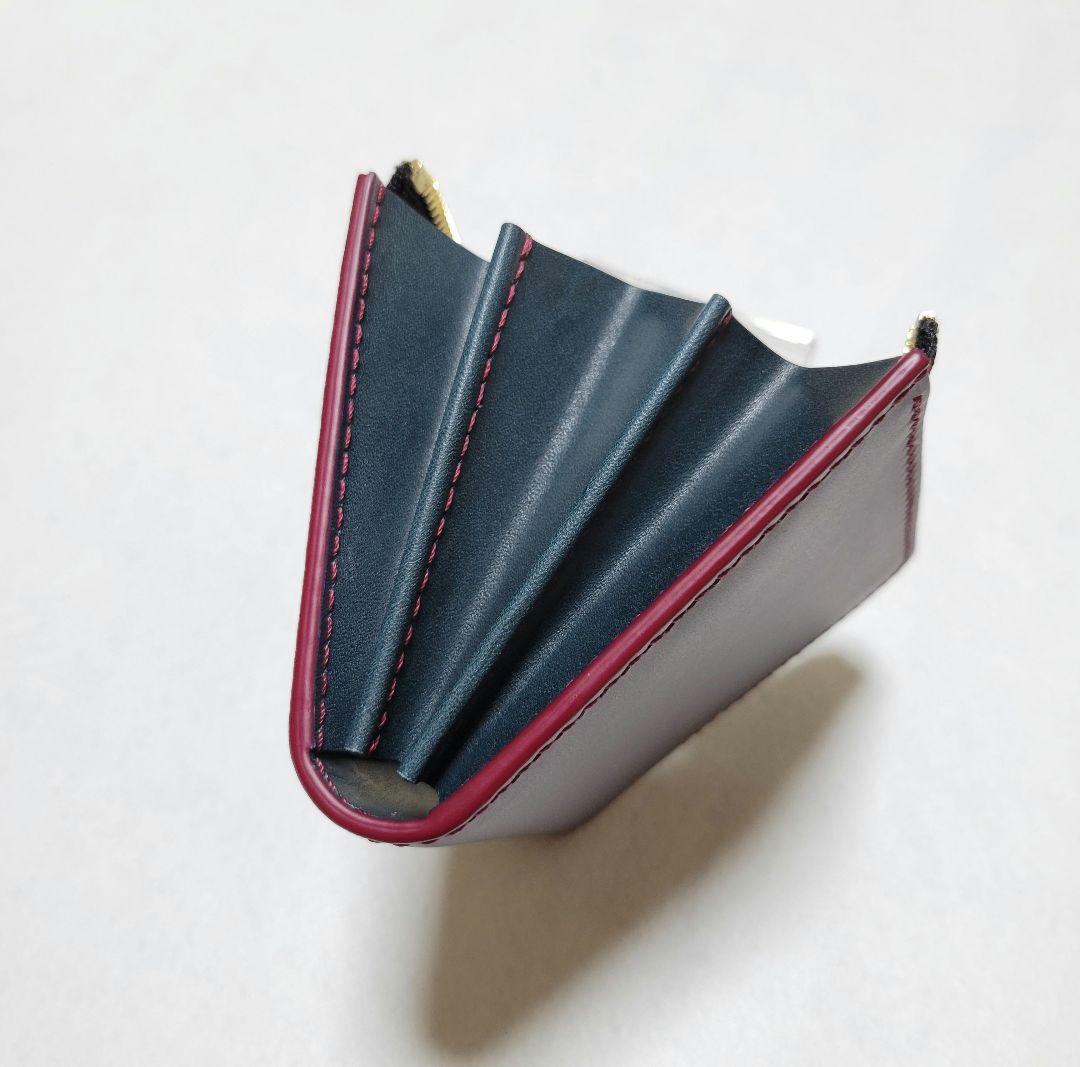 L字ファスナー財布　レザークラフト　小銭入れ　コンパクト財布　ハンドメイド
