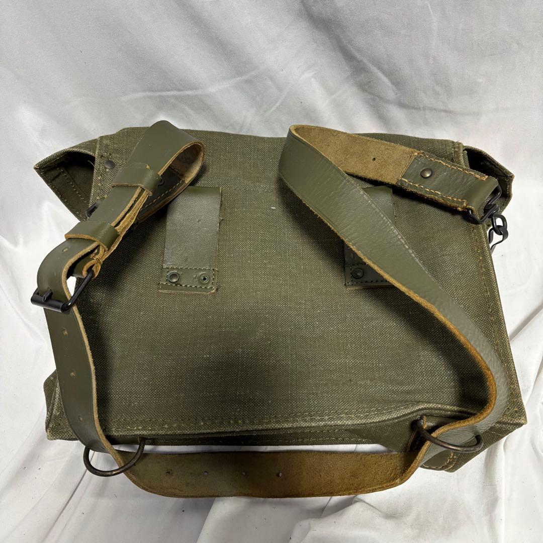 フランス軍 キャンバスレザーショルダーバッグ　未使用　dead stock 実物