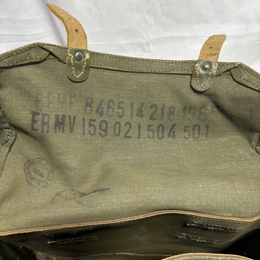 フランス軍 キャンバスレザーショルダーバッグ　未使用　dead stock 実物
