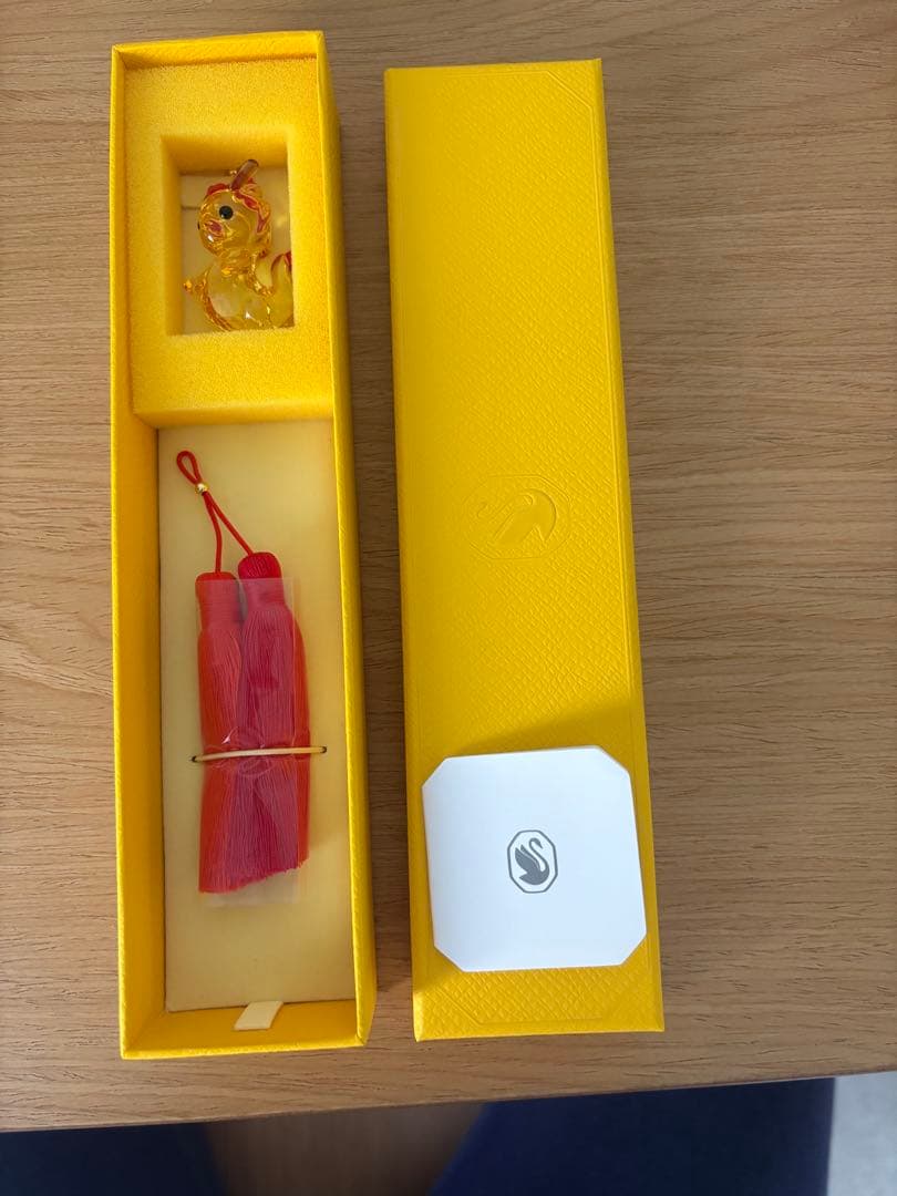 スワロフスキー アジアンシンボル ドラゴン レザーストラップ オーナメント