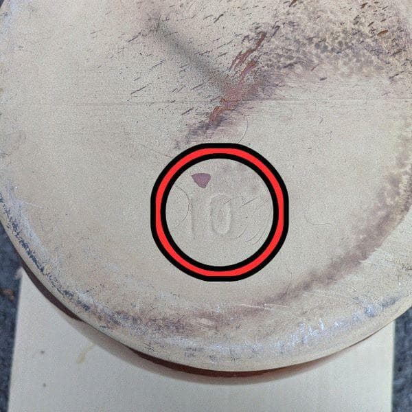 Ｙ【中古品】久松窯 10号 蓋付き 約18L 丸甕 壺 陶器製 保存容器