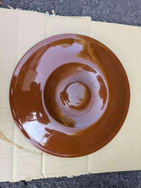 Ｙ【中古品】久松窯 10号 蓋付き 約18L 丸甕 壺 陶器製 保存容器