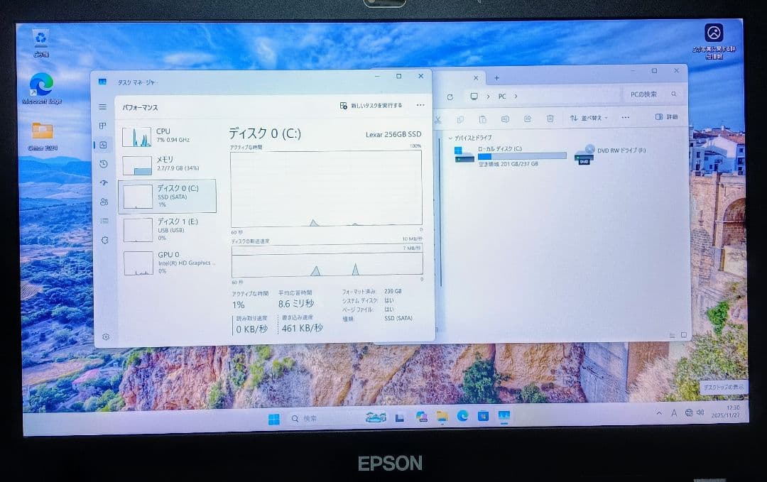 EPSON Endeavor Corei5 メモリ8GB SSD256GB