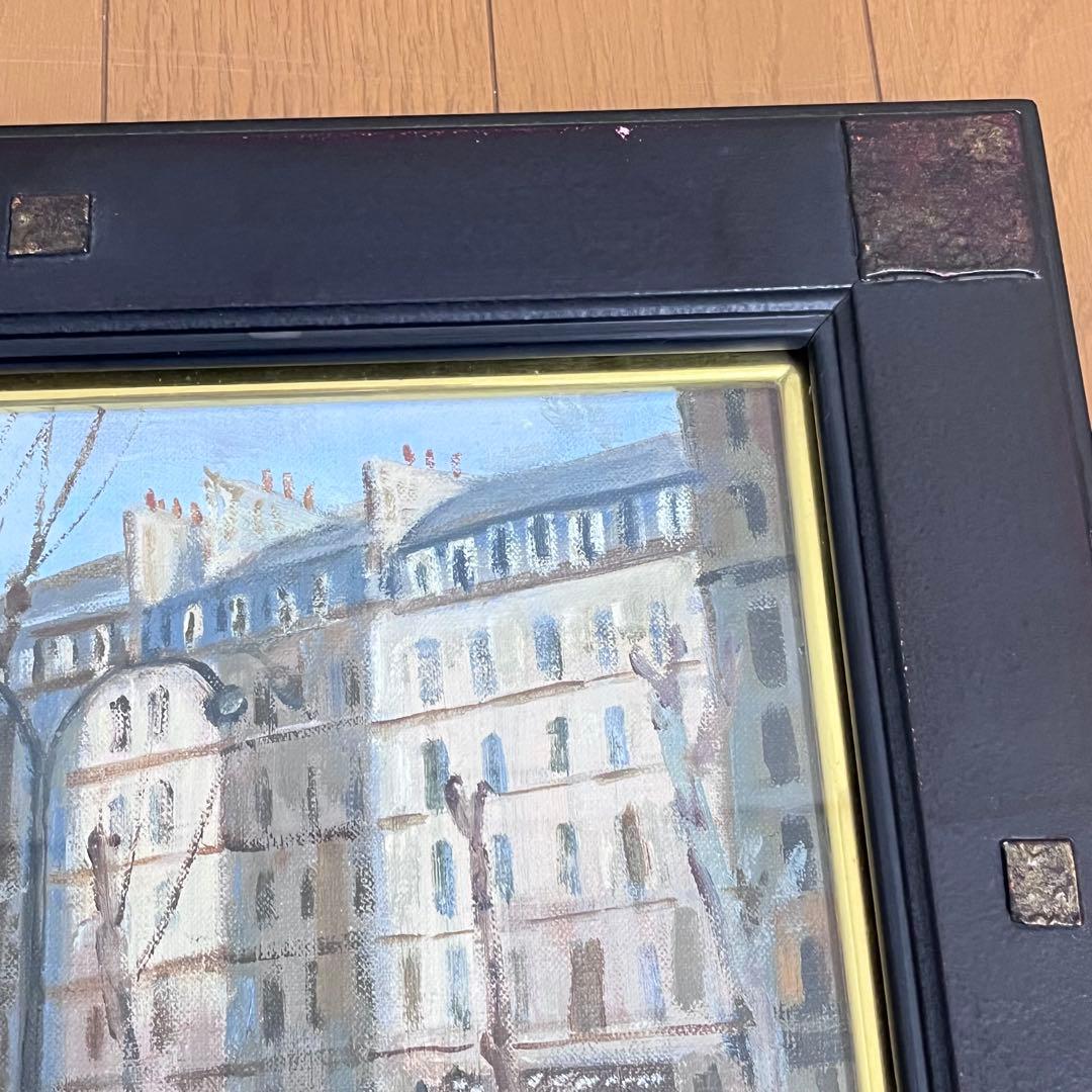 軍艦イラストの巨匠 作者「藤瀬 韶国」 題作「パリーの町並」 絵画 油絵 油彩