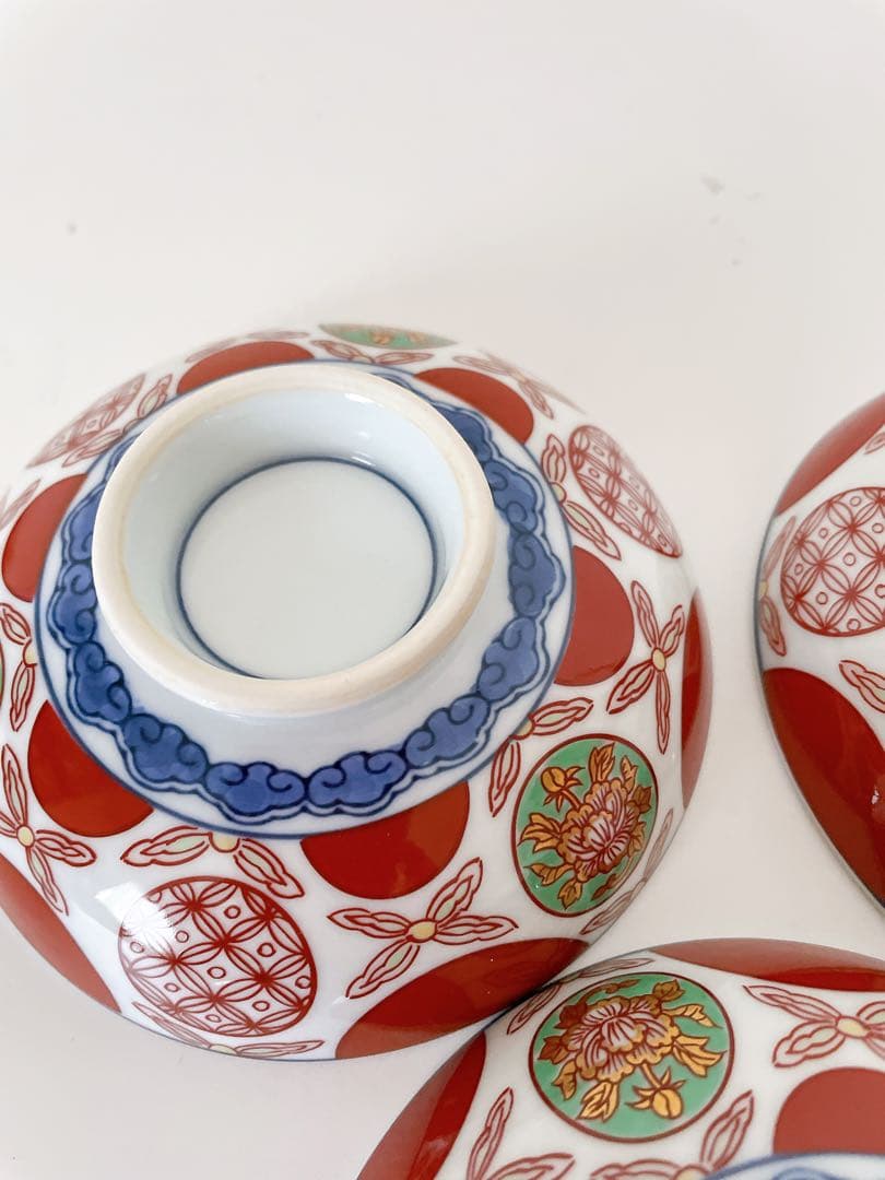 希少 最高級 有田焼 其泉 丼 小どん 金彩 赤絵 丸紋 古伊万里 蓋付