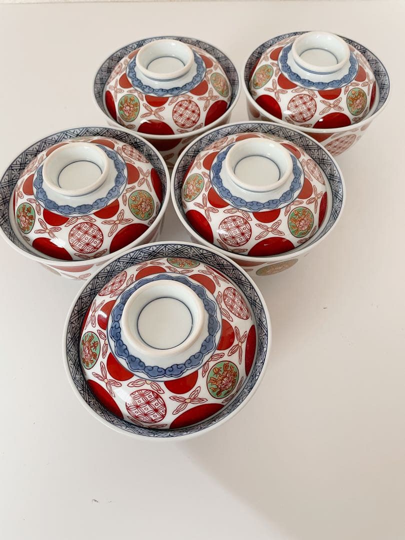 希少 最高級 有田焼 其泉 丼 小どん 金彩 赤絵 丸紋 古伊万里 蓋付