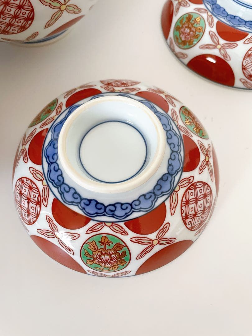 希少 最高級 有田焼 其泉 丼 小どん 金彩 赤絵 丸紋 古伊万里 蓋付