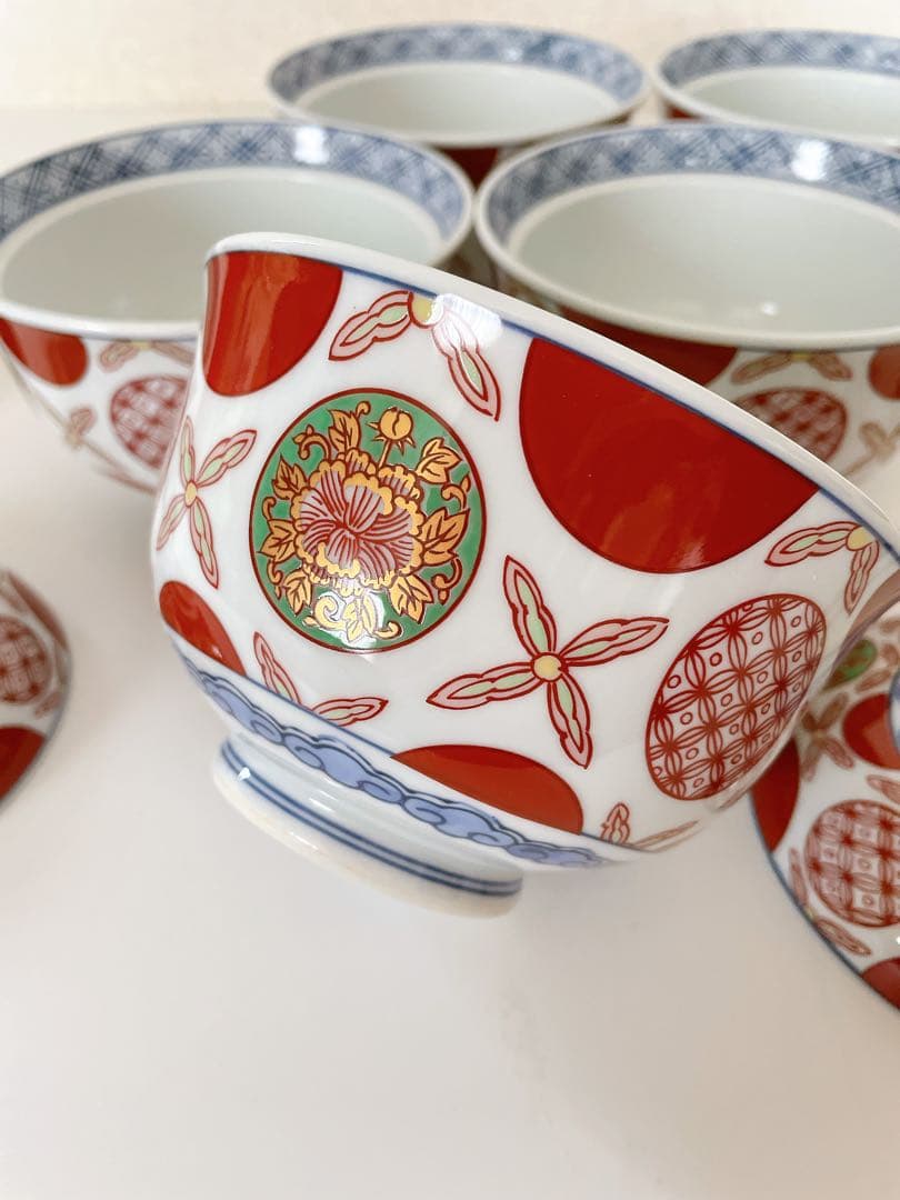 希少 最高級 有田焼 其泉 丼 小どん 金彩 赤絵 丸紋 古伊万里 蓋付