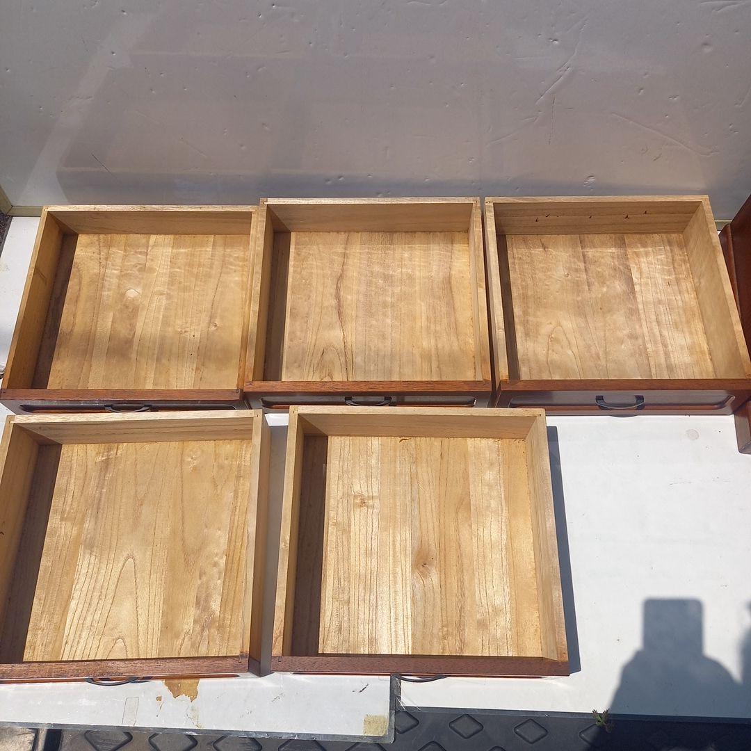 民芸調﨔材縦長引出し箱