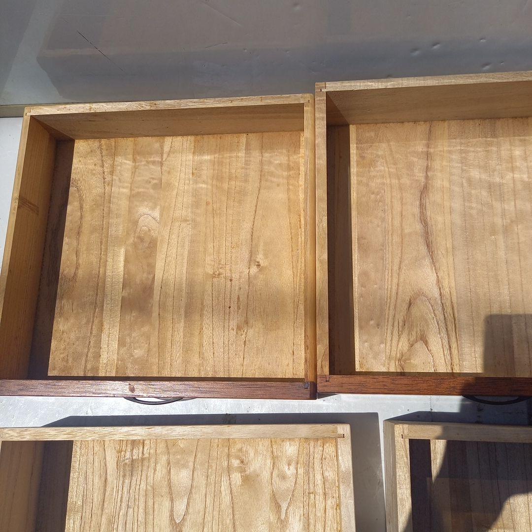 民芸調﨔材縦長引出し箱