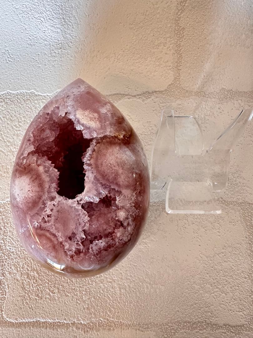 高品質　ピンクアメジスト　 フリーフォーム　フラワーアメジスト　スタンド付天然石