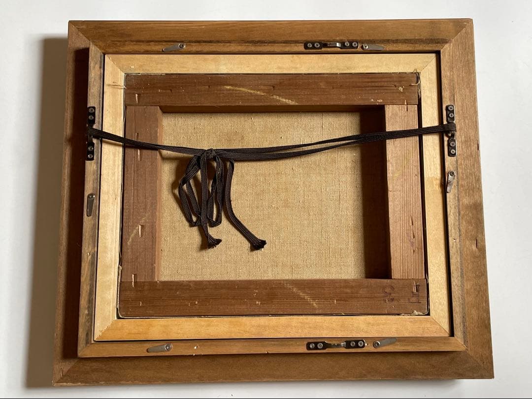 油絵　作者不明　S .H 紫陽花　額入　3号　油彩画