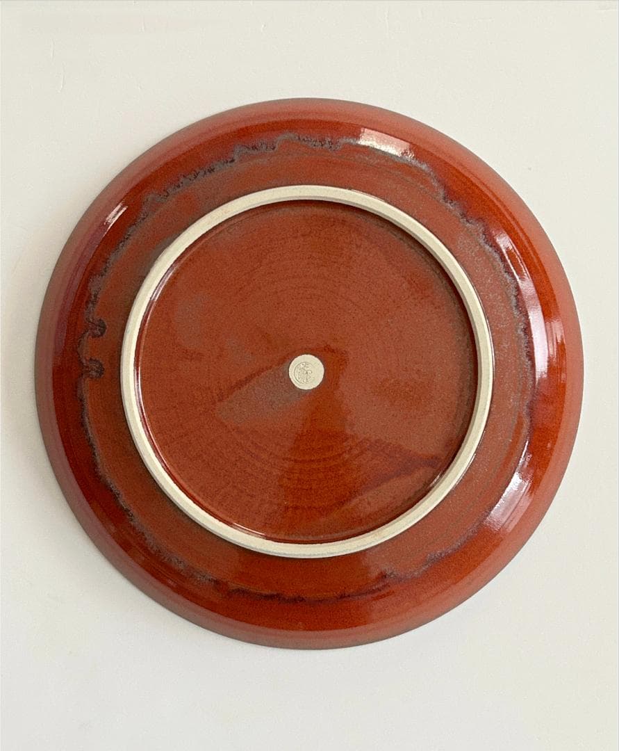 清水焼 嘉峰窯 柿釉 尺皿 大皿 30センチ