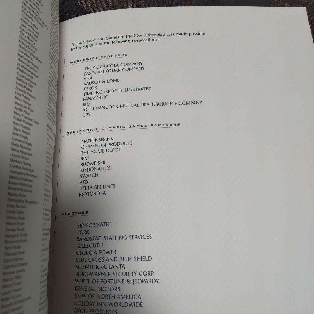 1996 アトランタオリンピック 記念冊子 カタログ プログラム