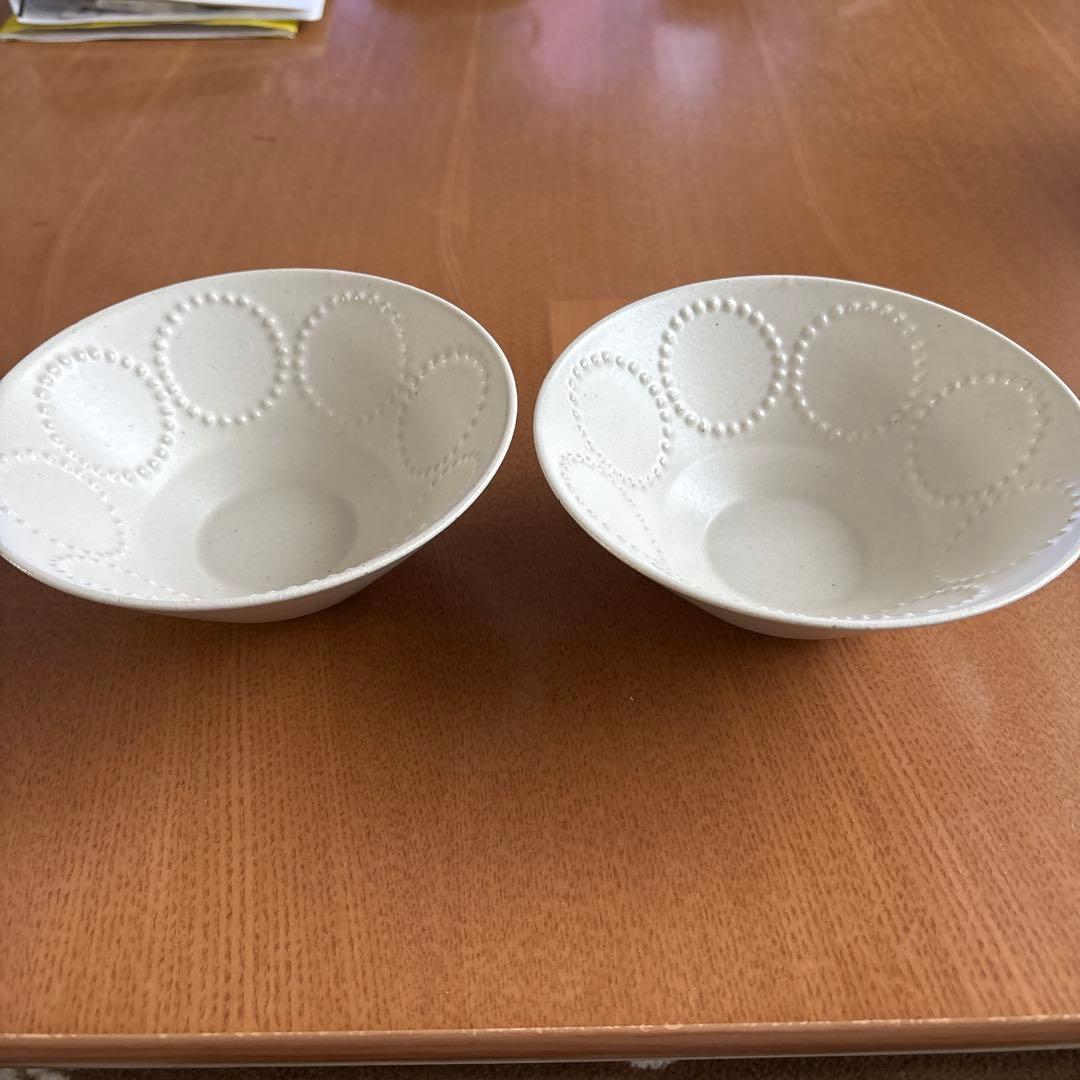 ミナペルホネン　タンバリン mina perhonen ボウル　ホワイト　2枚