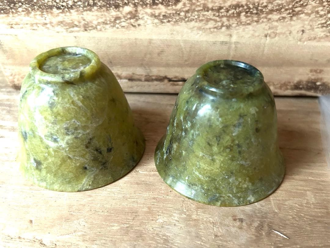 玉杯　一対　湯呑み　酒器　天然石　中国美術