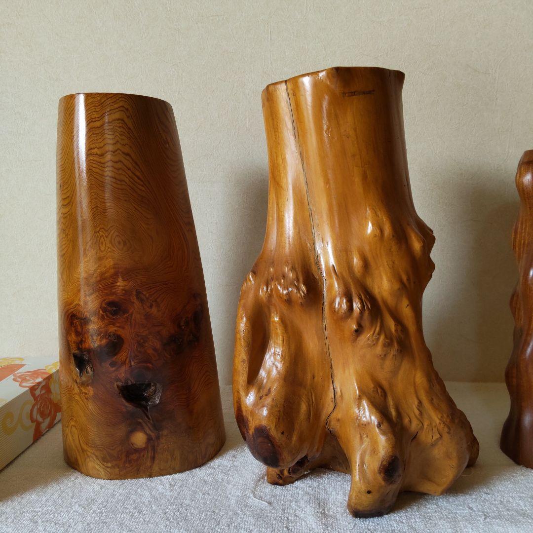 木製　花瓶　花器　3点セット