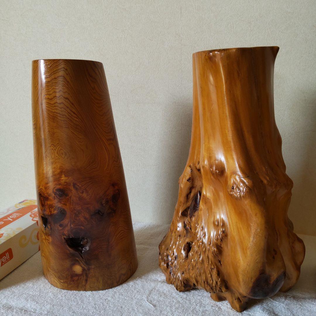 木製　花瓶　花器　3点セット