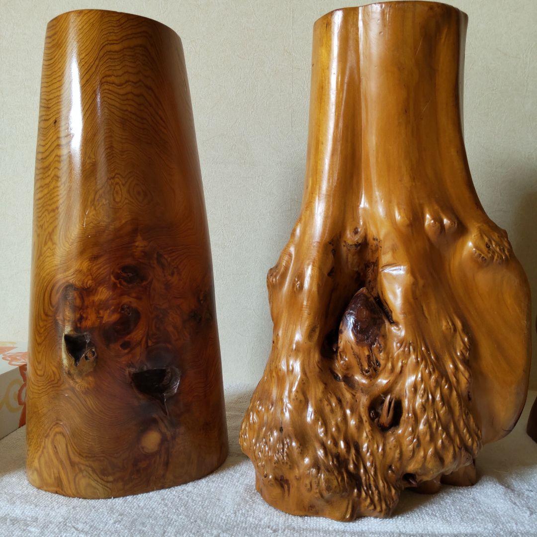 木製　花瓶　花器　3点セット