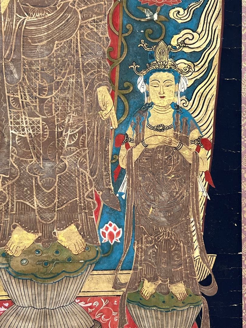 極上 掛軸•仏画•手書き•木箱