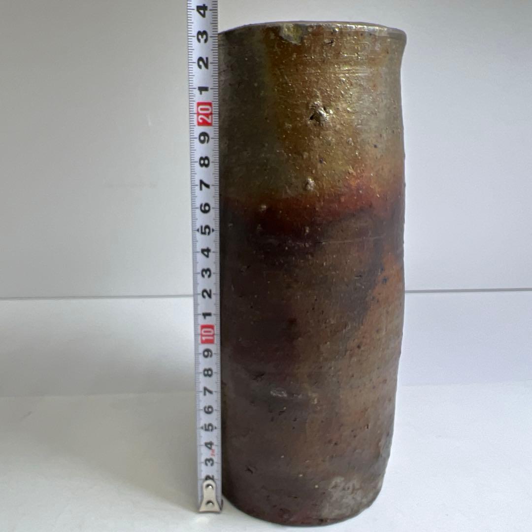 中村六郎　備前花入　在銘　共箱　高さ23.5cm 東K8-0227①タニトコ