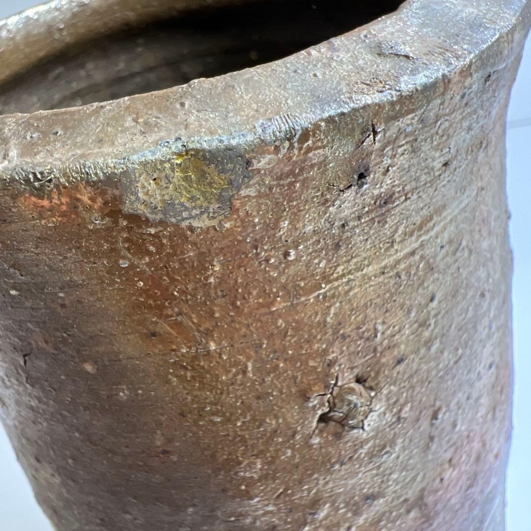 中村六郎　備前花入　在銘　共箱　高さ23.5cm 東K8-0227①タニトコ