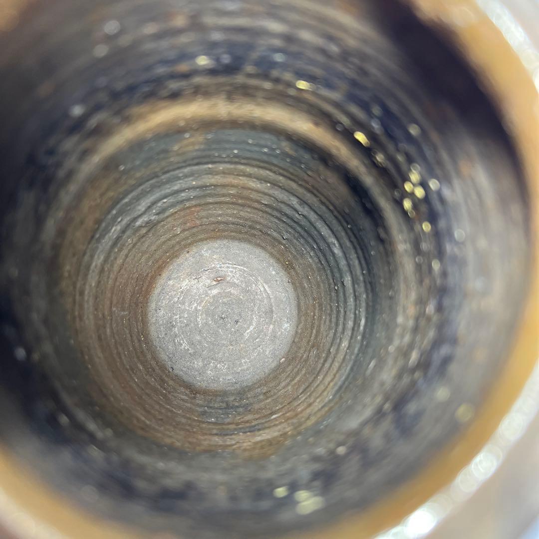 中村六郎　備前花入　在銘　共箱　高さ23.5cm 東K8-0227①タニトコ