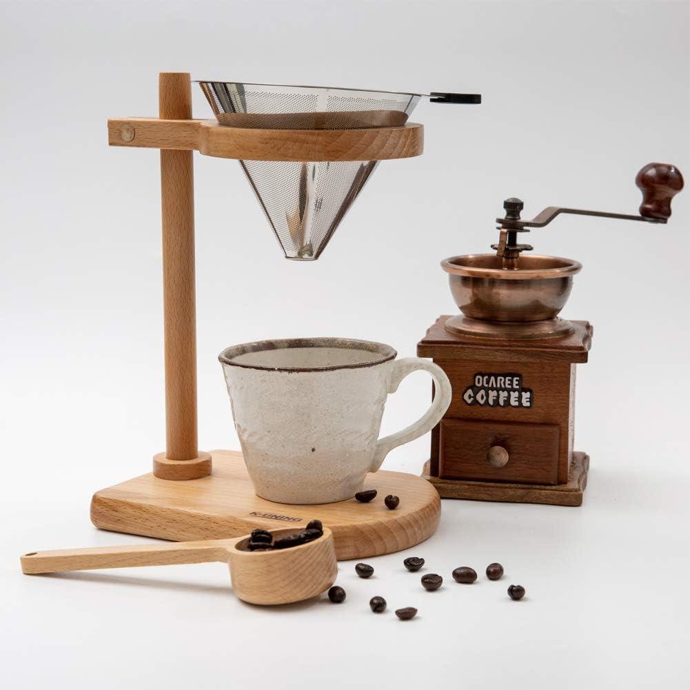 木製調節可能高さコーヒードリップスタンド・カフェドリッパーウッドスタンドとドリッ