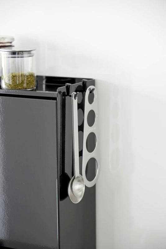 山崎実業　前が開く 隠せる調味料ラック タワー　ブラック　02010