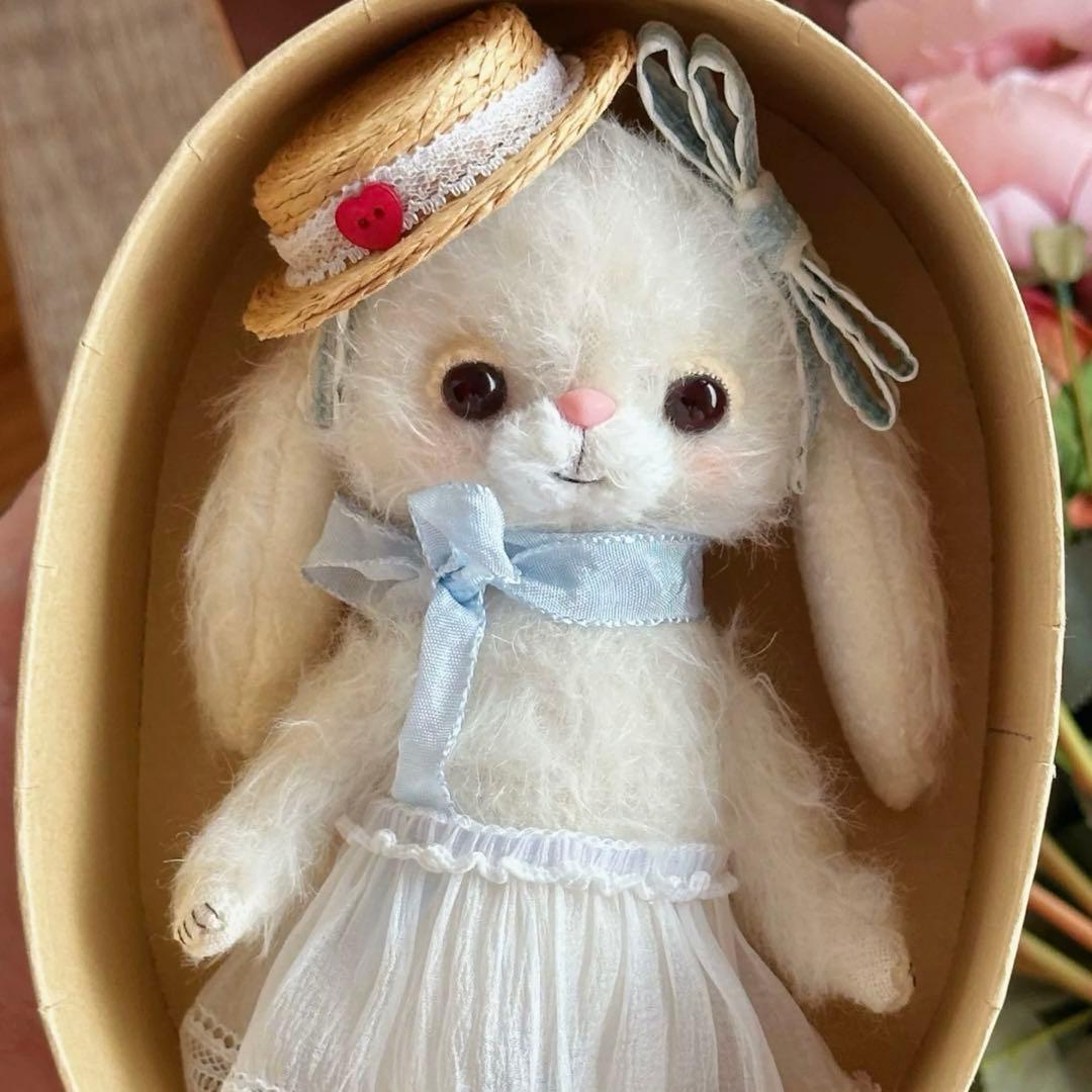 良い子ちゃんの仔兎 ぬいぐるみ アーティストベア 海外作家様 ハンドメイド