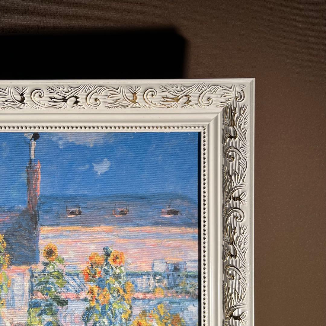 キャンバスプリントアート クロード・モネ ヴェトゥイユの画家の庭 額付 絵画