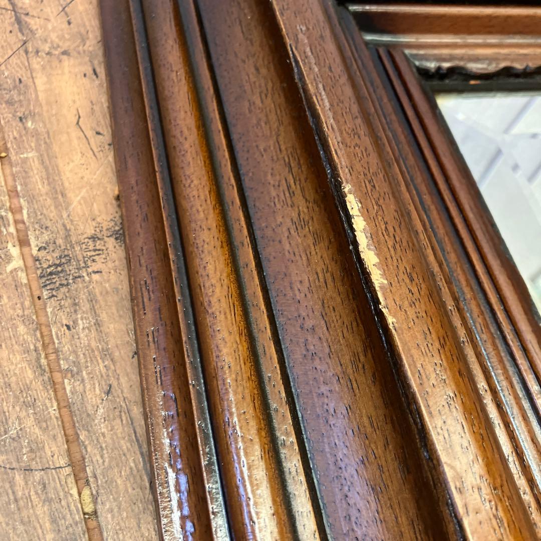 アンティーク 木製 ウッドフレーム 壁掛けミラー ウォールミラー 姿見 鏡